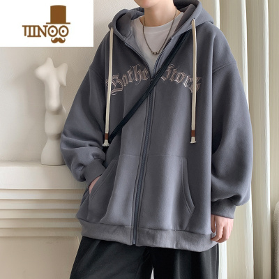 YANXU卫衣男宽松情侣开衫连帽外套美式复古男生潮牌长袖帽衫