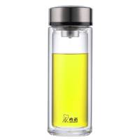 希诺 双层玻璃杯380ml本色 XN-7073/个