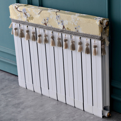 欧式家用暖气片装饰防尘罩新中式防熏黑墙老式布艺暖气罩布艺 鸟语花香黄色 长160cm*厚度10cm*高度(含穗)20cm