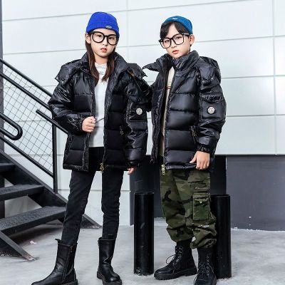 JPDUN新款儿童羽绒服跨境男女童亮面羽绒服大童洋气