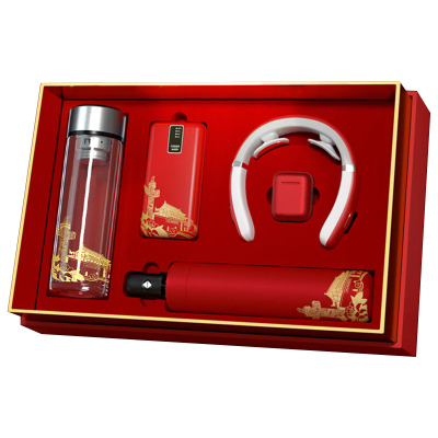 优彩嘉 政治生日纪念套装 数显玻璃杯+充电宝+伞+护颈仪+耳机 ZZTZ-28 套