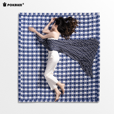 POKALEN乳胶凉席冰丝席可水洗泰国夏季清凉天丝乳胶折叠凉席夏天