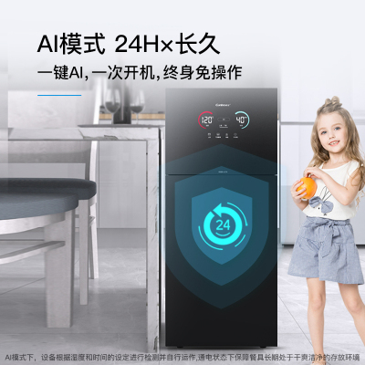 康宝(Canbo)消毒柜立式家用175L超大容量 环流热风AI智能厨房碗筷餐具消毒碗柜XDZ175-LF7