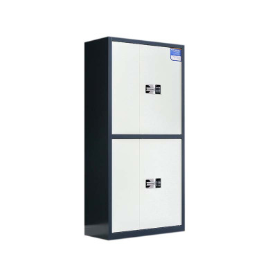 利特莱依保密柜财务档案柜文件柜办公室资料储物柜保险柜电子密码国保锁通双节灰框白门-国保密码锁