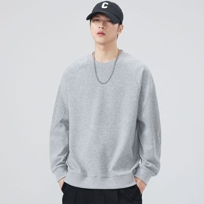 |早秋新款重磅卫衣圆领无帽长袖宽松百搭休闲男装男士卫衣