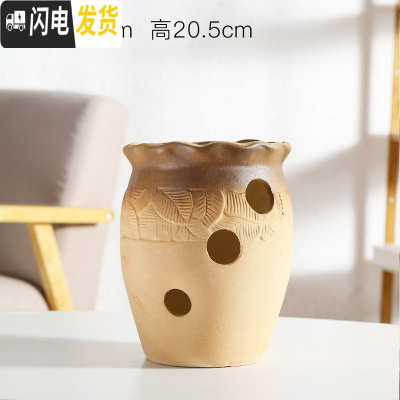 三维工匠创意个性多肉陶瓷花盆多孔多肉老桩拼盘花器多洞陶瓷法师老桩花盆 洞洞盆HZ185 大花盆容器