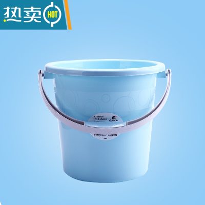 敬平加厚塑料储水桶手提洗衣桶家用收纳桶学生桶宿舍圆桶洗车桶拖把桶 18L北欧蓝