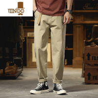 YANXU高端休闲裤男士宽松直筒微哈高街潮牌西裤新款长裤子