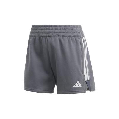 Adidas女运动裤宽松直筒短款足球训练休闲束脚防风抗寒纯棉拼接连帽外套