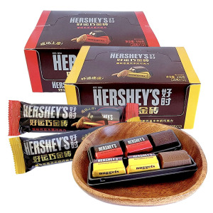 好时好运巧金砖28g整粒巴旦木牛奶黑巧克力婚庆结婚喜糖伴手礼物