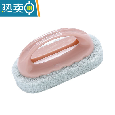 敬平清洁刷海绵擦去污刷子厨房洗锅百洁布浴缸瓷砖水池灶台洗碗刷器 [粉色]海绵刷*6个