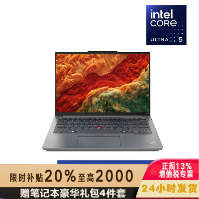ThinkPad E14 19CD AI 2024 经典商务本 14英寸笔记本电脑 定制 英特尔酷睿Ultra 5 125H 32G 2T固态 锐炫Arc显卡 2.2K高色域 银