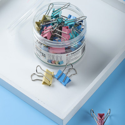 天章 (TANGO)长尾夹凤尾夹燕尾夹子票据夹6#15mm 60个/筒彩色财务单据夹装订收纳办公室