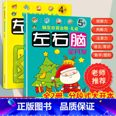 [正版]左右脑全脑开发4到5岁6岁 儿童启蒙书籍大脑智能开发智力训练益智图书四岁五岁六岁幼儿园宝宝读物 4-6岁脑发育