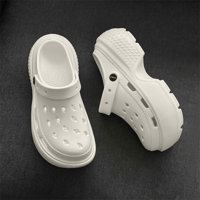 夏季新款EVA轻便防滑大码女士拖鞋5.0踩屎感增高拼色洞洞凉鞋