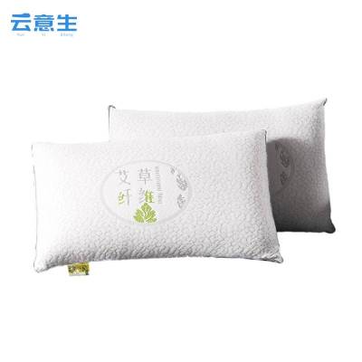 云意生 全棉艾草针织棉立体 枕头 白色/个
