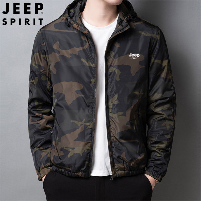 JEEP SPIRIT吉普男款冲锋外套秋季潮流美式休闲运动夹克棉服上装