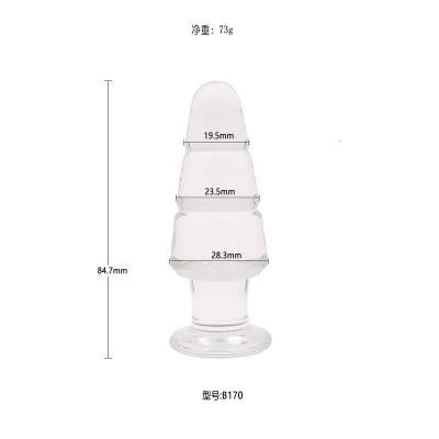 水晶玻璃肛塞菊花刺激性工具夫妻激情情趣用品男自玩自玩快感成人 透明玻璃小号B170