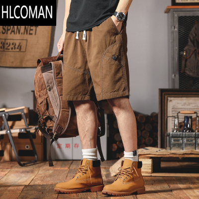 HLCOMAN美式复古工装短裤男夏季薄款五分裤休闲5分潮流百搭直筒裤子