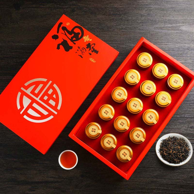 新茶金骏眉茶叶礼盒装红茶浓香型高档小金罐装过节礼品送礼送长辈茶叶165克 福满堂 红