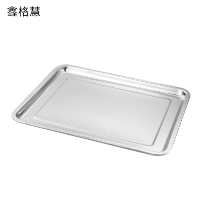 鑫格慧 304不锈钢方盘盘子长方形蒸饭盘 45*35*2cm 个