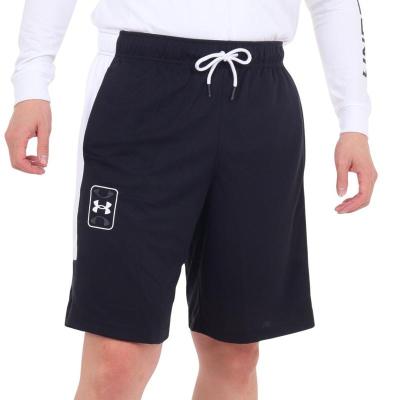 Under Armour男士透气速干篮球宽松运动休闲裤弹性腰绳侧兜耐用针织短裤