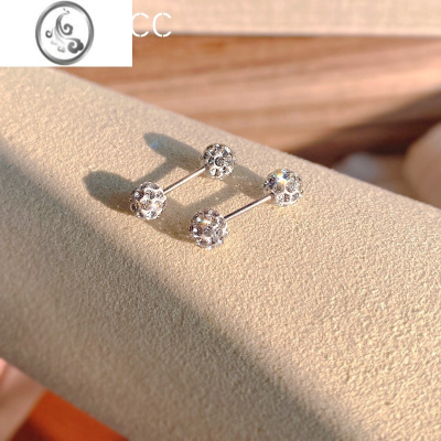 JiMi钛钢小巧精致钻球养耳洞耳骨钉2023年新款潮设计高级感轻奢耳环女