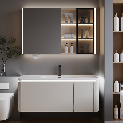 (送入户安装)汉德斯科卫浴柜智能浴室柜组合免漆实木薄肤感绮美石一体盆挂墙式吊柜洗脸盆柜面盆柜洗手池洗漱台6211