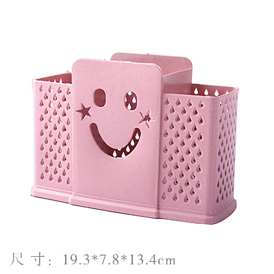 多功能快子桶筒筷子笼墙壁用品3层笼四格免打孔挂墙筷篓餐厅篮盒 敬平 3格北欧粉普通款筷笼