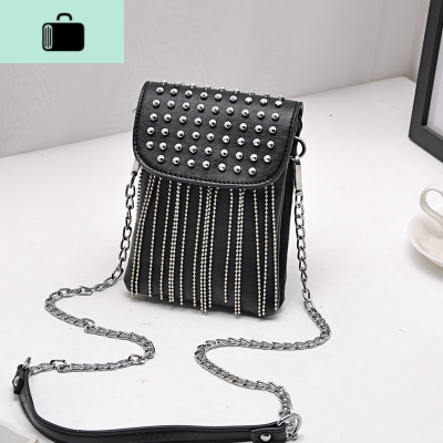 新款上新2020软皮小包包手机包流苏韩版放百搭森系迷你女包斜挎包NEW LAKE 黑色女斜挎包