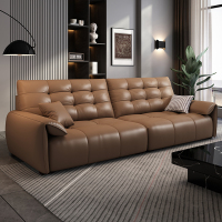 欧梵森意式真皮沙发客厅大小户型简约现代大象耳朵直排皮艺沙发