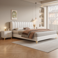 欧梵森 轻奢纳帕真皮床双人主卧1.8米婚床大床软包床储物皮艺床现代简约双人床