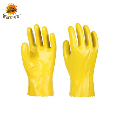 新动力火车 黄色PVC作业手套 28cm 单位:副
