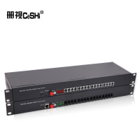 册视16路电话加1路百兆网络电话语音转光纤收发器 机架式CS-16P1ET对