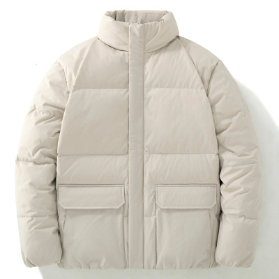 冬季新款男士羽绒服韩版潮流简约百搭立领加厚保暖面包服休闲外套