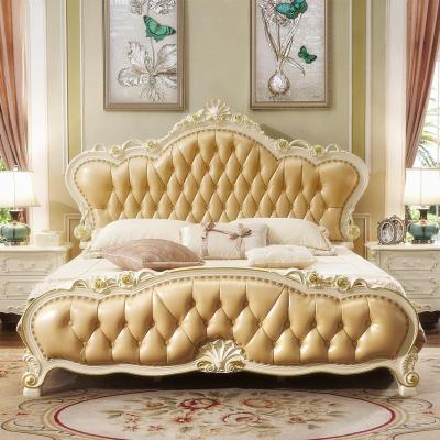 森美人欧式皮床床简约现代1.8米大床双人实木卧室轻奢头层牛皮家具