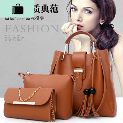 新款女包斜挎包高级质感小仙女流苏百搭单肩手提包三件套水桶包包NEW LAKE女士单肩包