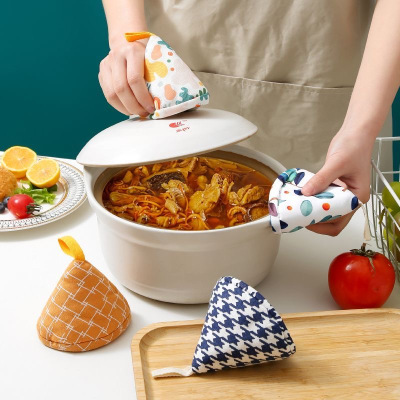 三角防烫帽隔热锅耳套珐琅锅盖帽厨房铸铁锅把手耐高温手套X7163