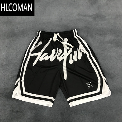 HLCOMAN新款夏季汤普森篮街球裤KT训练宽松速干透气运动五分裤美式短裤男