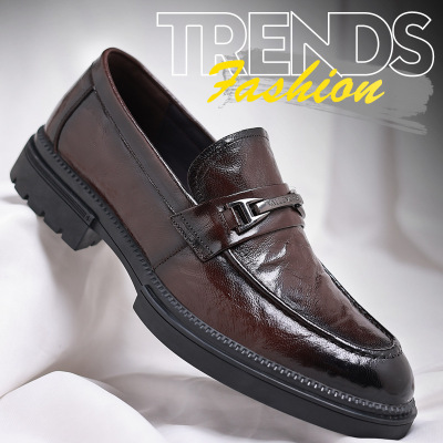 一脚蹬男鞋新款男士真皮商务休闲鞋正装皮鞋布洛克婚鞋单鞋新郎鞋_2