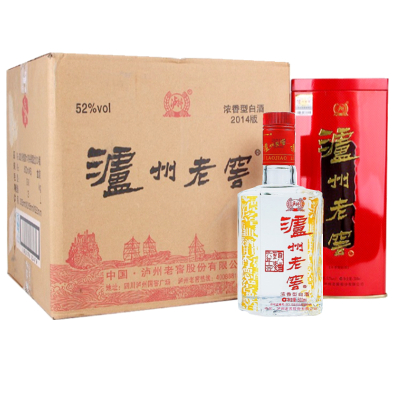 泸州老窖 六年窖头曲 52度 500ml*6 浓香型白酒 整箱装(铁盒商超款)