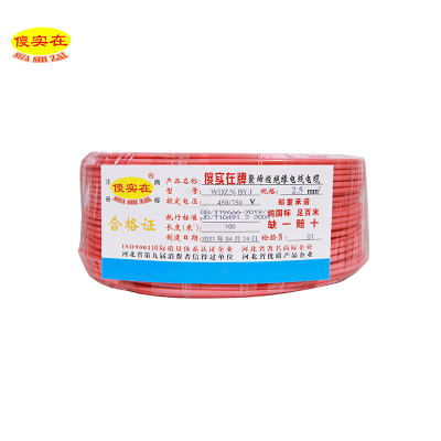 傻实在(SHASHIZAI) 电线 国标无卤低烟阻燃耐火塑铜线 单芯股 100米 WDZN-BYJ 2.5 盘