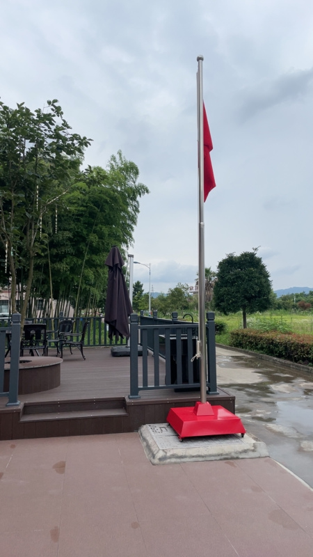 iChoice幼儿园旗杆加移动升旗台户外室内不锈钢伸缩旗杆移动学校旗杆5米旗杆伸缩加旗台75*75的底座