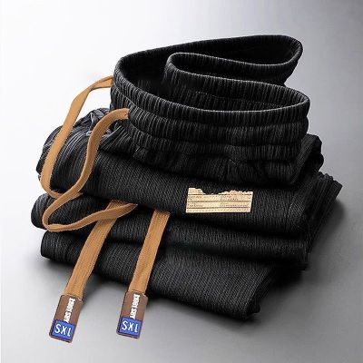 冰丝夏季裤子直筒裤男薄款高级感阔腿裤子透气速干休闲裤