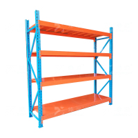 臻远 ZY4121552 重型货架置物架四层主架 蓝+橘红 1500*500*2000mm 300kg