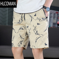 HLCOMAN夏季新款印花短裤男士潮流时尚5分中裤外穿休闲沙滩五分裤