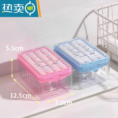 敬平创意香皂盒轻奢多功能洗衣服肥皂盒免手搓起泡皂盒家用沥水收纳盒 免手搓起泡沥水皂盒2个装(蓝色+樱花粉)