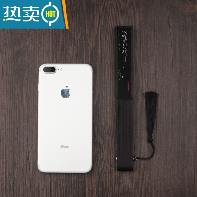 XIANCAI扇子折扇古风女式中国风汉服古典复古日式随身迷你流苏黑6寸 尺寸对比图 I7P 对比图不发货