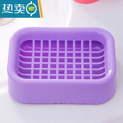 敬平家用浴室双层沥水肥皂盒卫生间手工皂架香皂盒北欧皂盒皂托 6#紫色