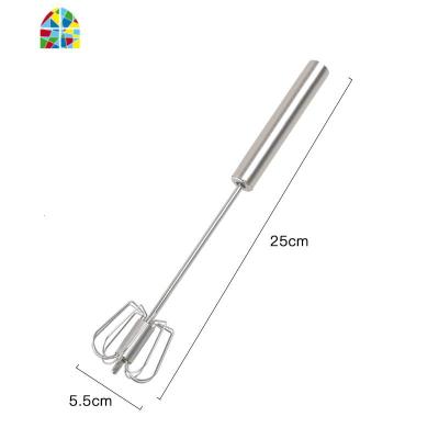 打蛋器家用迷你型不锈钢半自动手动手持式奶油打发器打鸡蛋搅拌器 FENGHOU 10寸[半自动旋转不锈钢材质]